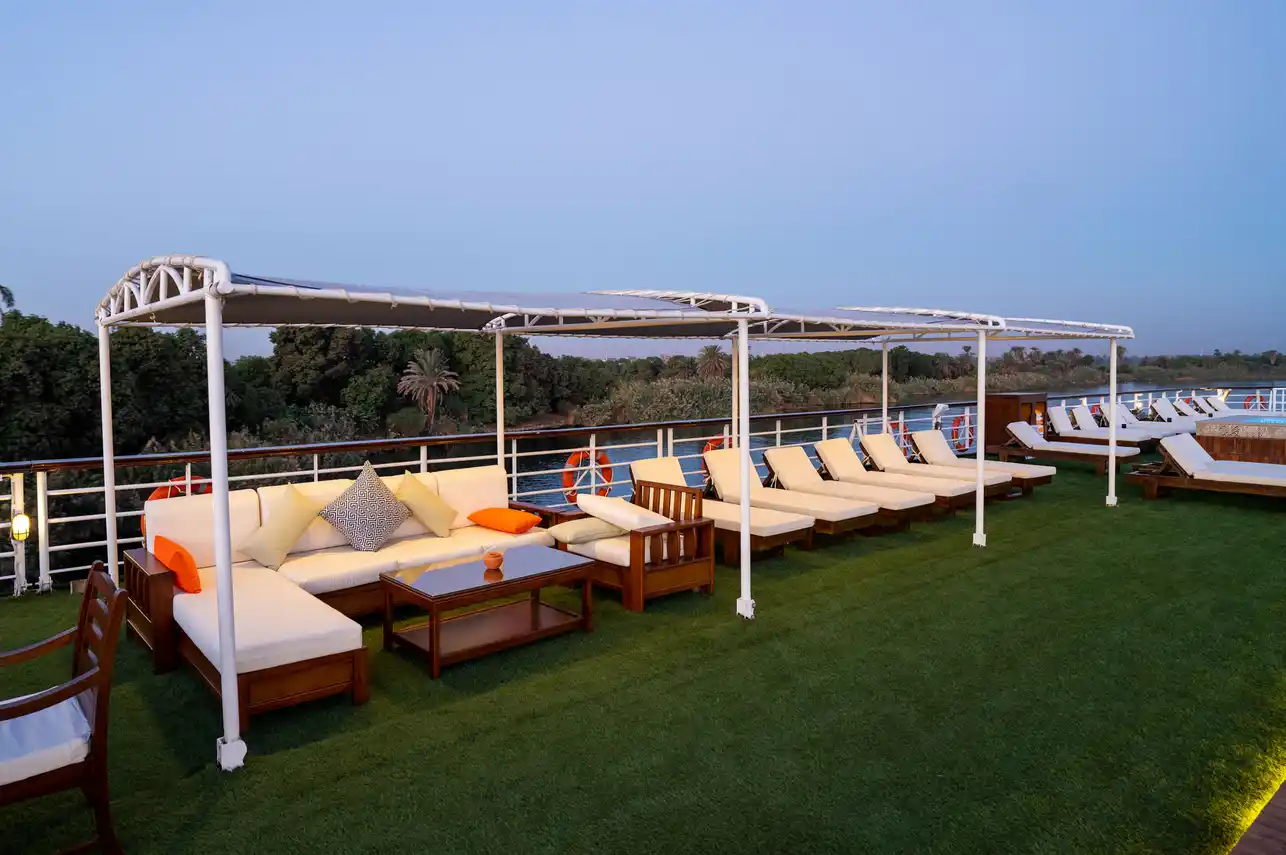 Sun deck of the City and Sea Adonis Nile Cruise Nile cruise